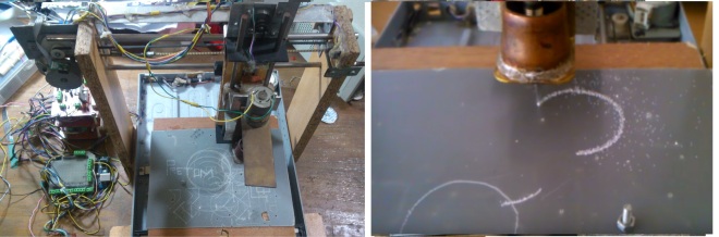 The CNC machine and Drawing a circle on PCB board
